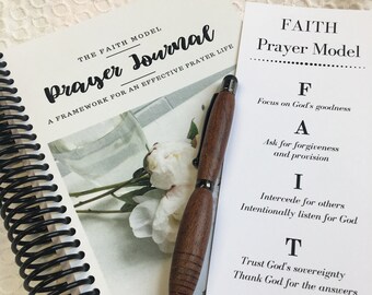 Faith Journal, Prayer Journal, FAITH, Prayer, Spiral Journal, Bible Study Aid, Sermon Notes, Journaling Pages, Christian Prayer Journal