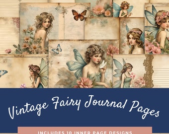 Vintage Fairy Journal Kit: Shabby Chic Printable Pages (PDF Download)
