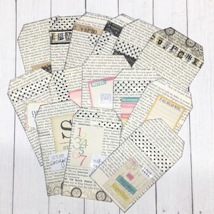 Ephemera, Vintage, Collage Art, Book Page Tags, Double Sided, Junk Journal Embellishments, Planner, Journal Add Ons, Vintage Meets Modern,