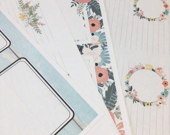 Floral Gratitude Journal Pages: Printable Lined Journaling (Digital Download)