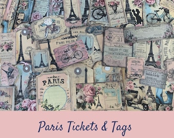 Shabby Chic Paris Ephemera: Printable Junk Journal Tickets & Tags (PDF)
