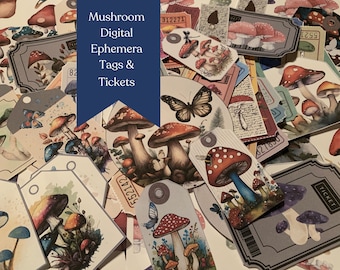 Mushroom Ephemera: Vintage Style Tags & Tickets (Digital Download)