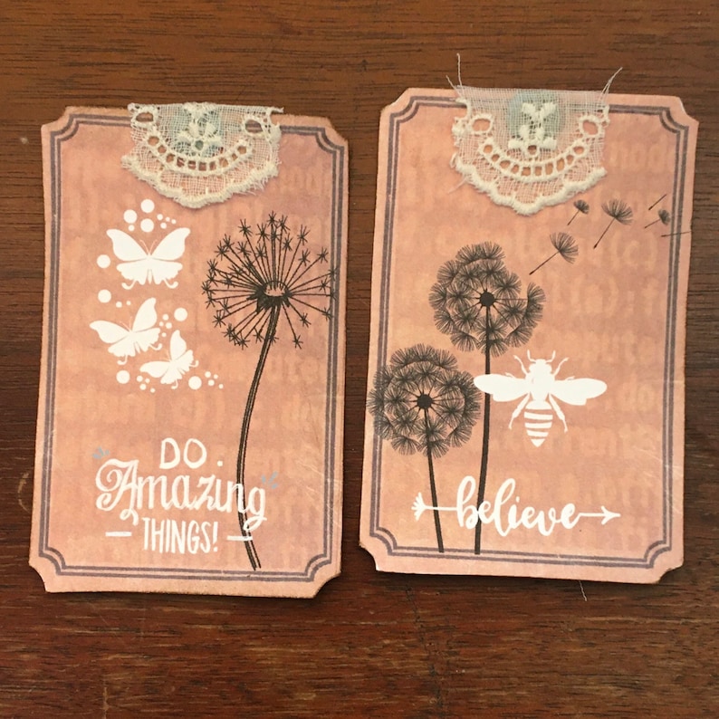 Dandelion, Dragonfly, Bee, Butterfly, Journal Card Collection, Tags, Junk Journal Supplies, Vintage Inspired, Ephemera, Inspirational image 7