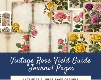 Vintage Rose Journal Kit: Shabby Chic Ephemera (Digital Download)