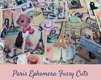 Paris Ephemera Fussy Cuts: Watercolor Junk Journal Supplies (Digital Download)