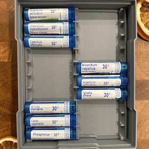 Homeopathic Remedy Organizer Apothecary Tray Stackable Homeopathy Gift Remedy Tray Organizer Boiron Remedy Organizer Homeopathy Storage Gray