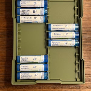 Stackable Homeopathic Remedy Organizer: Apothecary Tray Holds 20 Tubes