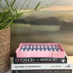 Homeopathic Remedy Organizer Apothecary Tray Stackable Homeopathy Gift Remedy Tray Organizer Boiron Remedy Organizer Homeopathy Storage Pink