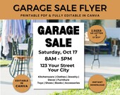 Garage Sale Printable Sign, Editable Garage Sale Flyer Template, Yard Sale Flyer, Moving Sale Flyer, Estate Sale Flyer, Instant Download