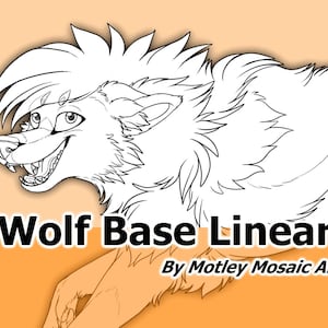 Wolf Base Lineart - Reference Sheet Base