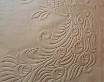 Tovaglioli di carta da pranzo goffrati PEACOCK 6,5" x 6,5" set da 25
