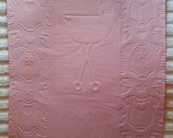 Tovaglioli per baby shower con motivo a passeggino in rilievo: tovaglioli da pranzo rosa 6,5" x 6,5" (set da 25)
