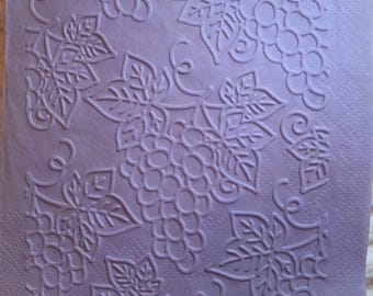 Tovaglioli di carta da cocktail in rilievo GRAPES VINES, 5" x 5", set da 25