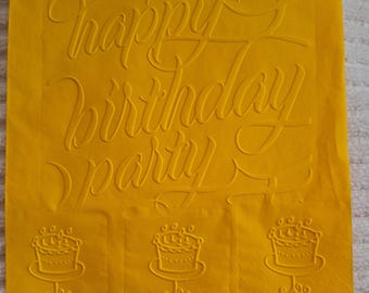 Tovaglioli di carta da pranzo con stampa a forma di torta "Happy Birthday Party" da 6,5" x 6,5" (confezione da 25)
