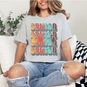 Senior 2025 Tee, Retro Groovy Class of 2025 Shirt, Bella Canvas Jersey Tee, Senior Graduation Gift, 70s Style Shirt, Vintage Senior Shirt