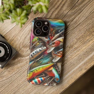 Angelköder Magnetische Tough Case, Handyhülle, Angeln Geschenk, Outdoor-Enthusiast, iPhone Zubehör, Schutzhülle, iPhone 16/15