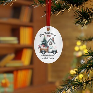 Décorations en métal pour premier Noël à la maison, cadeau de pendaison de crémaillère, décoration des fêtes, décoration d&#39;une nouvelle maison, cadeau ornemental, décoration de fête pour la maison,