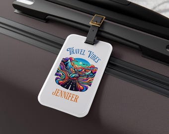 Custom Travel Vibes Gepäckanhänger: Personalisierter Acryl Namensanhänger