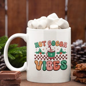 Retro Hot Cocoa Vibes Ceramic Mug - 11oz White Mug