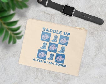 Personalized Western Boots & Hat Zipper Pouch: Girls Trip Bachelorette Gift