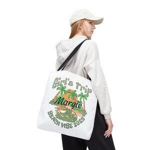Personalized Beach Tote Bag: Girl&#39;s Trip Bachelorette Gift