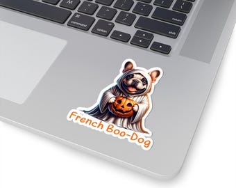 French Bulldog Ghost Stickers: Halloween Frenchie Decals