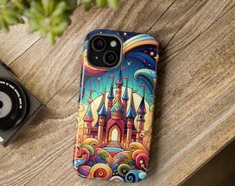 Fairytale Castle 3D Design iPhone 17, 16, 15 for Fairytales, Protective Phone Case, Fantasy Lover Gift, Princess Magnetic Tough Cases