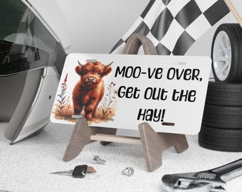 Highland Kuh Waschtisch: Humorvoller Autoanhänger, lustiges Geschenk