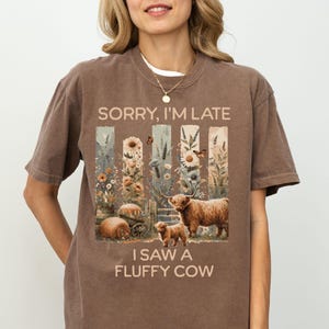 Funny Fluffy Cow Comfort Colors T-Shirt: Humorous Animal Lover Tee