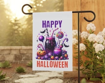 Halloween Garden Flag: Pumpkin & Bats Fall Yard Decor
