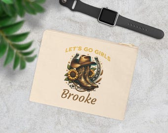Personalized Western Boots Zipper Pouch: Girls Trip Accessory