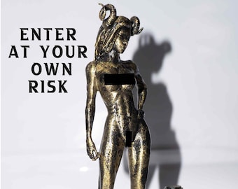 Escultura y estatua decorativa de mesa de mujer, pecado, orgullo.