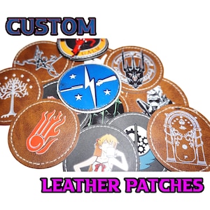 Custom Leather Patch - Personalized Logo Design Badge - Premium Faux Leather, Sew-On Backing, Ideal for Jackets and Caps