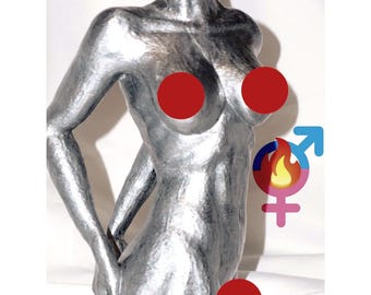 Transgender looking back - Statue