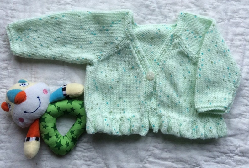 Hand Knitted Cardigan to fit 0 to 3 Month Baby