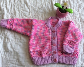 Hand Knitted Cardigan to fit 0 - 6 Month Baby