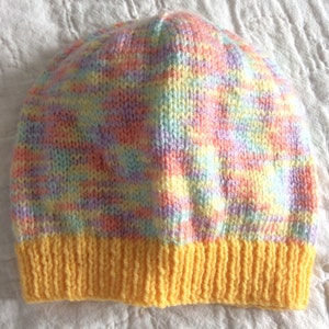 Hand Knitted Baby Beanie Hat to fit 6 to 12 Month