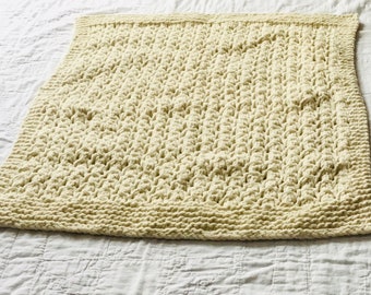 Hand Knitted Baby Blanket With Shimmer