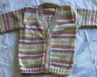 1 to 2 Years Hand Knitted Cardigan