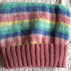 Hand Knitted Hat to fit 3 to 6 Month Baby Ready to Ship image 2