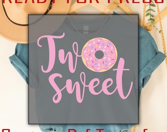 Two Sweet Donut DTF Transfer: 2nd Birthday Party
