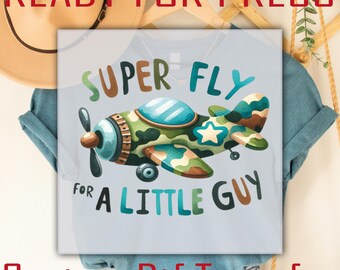Camo Airplane DTF Transfer: Toddler Boy Camo Shirt Iron On Transfers, Ready to Press