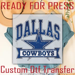 Dallas Cowboys DTF Transfer: Game Day Football Shirt, Ready to Press