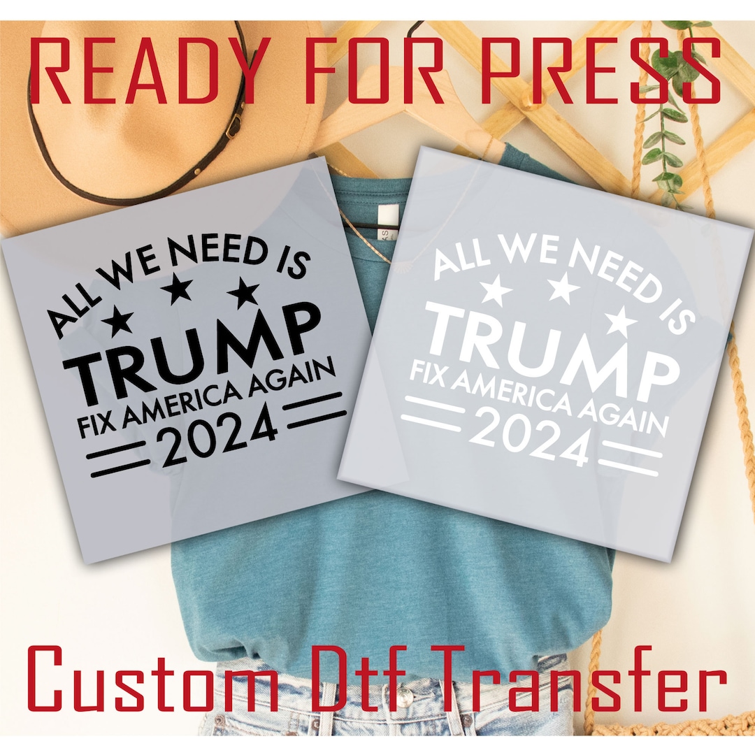 16 Sheets Trump 2024 Iron On Transfers - DTF Ready Heat Transfer Vinyl For T-Shirts