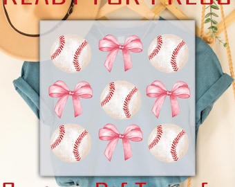 Baseball Bow DTF Transfer, Coquette Game Day Iron On