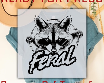 Retro Feral Raccoon DTF Transfer: Funny Shirt Ready To Press