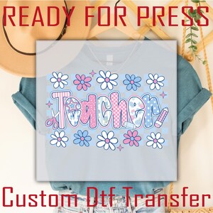 Preppy Teacher Design DTF Transfer, Happy First Day Of School Ready to Press, Teacher Heat Transfer, Back To School Dtf, Teacher Gift