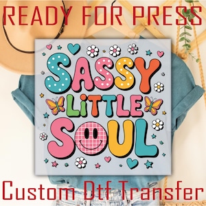 Sassy Little Soul DTF Transfer: Retro Toddler Shirt Iron-On
