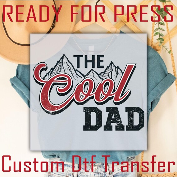 Cool Dad DTF Print, Retro Mountain Graphic, Father's Day Gift