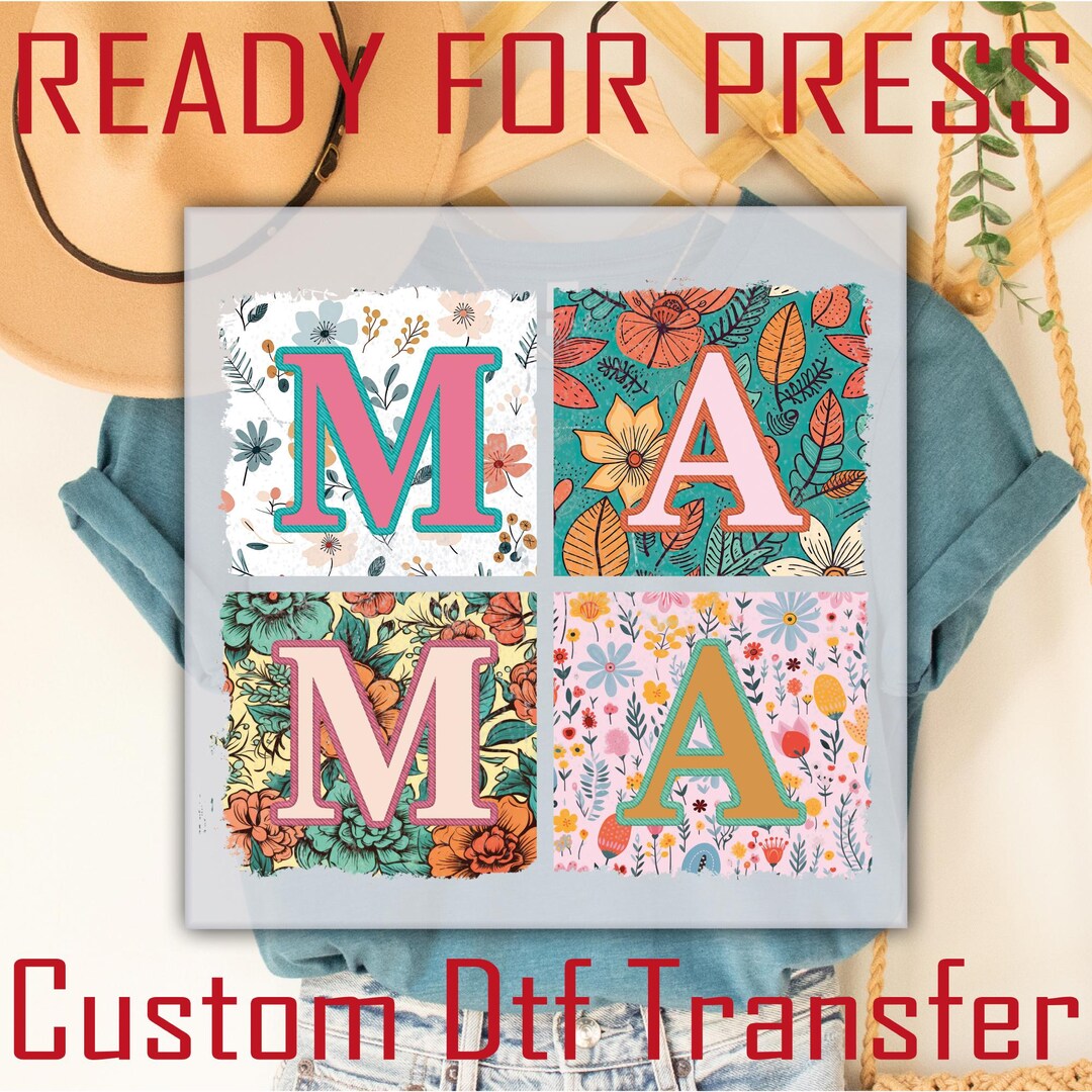 Retro Boho Mama Flower Dtf Transfer Ready to Press, Cute Mama DTF ...
